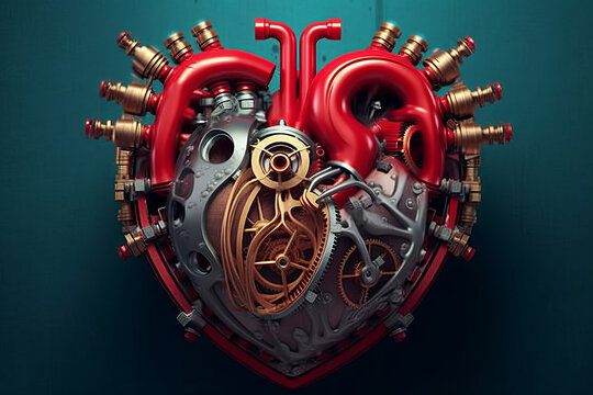 Abstract image of a mechanical heart