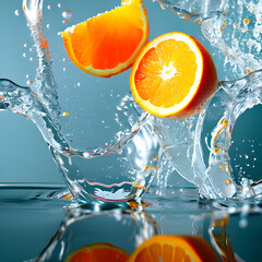 Fototapeta na wymiar orange and water