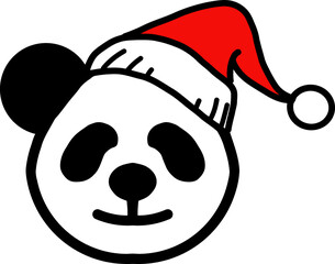 Panda chrismas icon free.