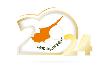 Year 2024 with Cyprus Flag pattern.