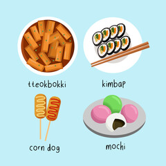 Set Of Korean Food Illustration 