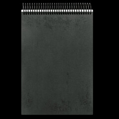 a paper page notebook isolated on the black background