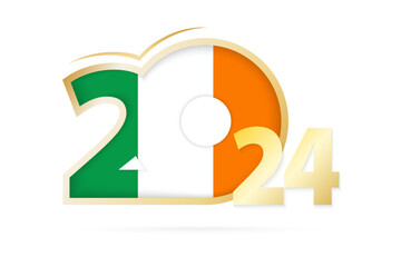 Year 2024 with Ireland Flag pattern.