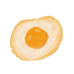 fried egg on white background