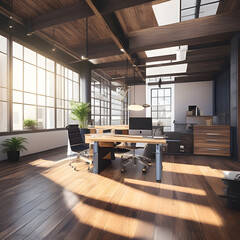 Modern office interior in loft