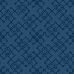 Nathloses Retro Muster - Textur in blau mit Kreuzen und Buchstabe a verwoben © tobiasott