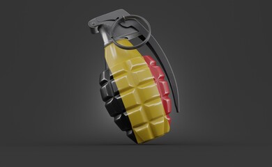 Hand grenade with belgium flag - 616701783