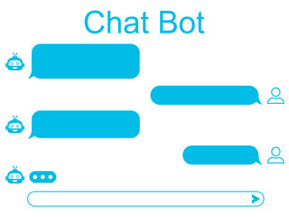 Obraz premium Chatbot icon for support service concept, chatting with an intelligent artificial intelligence, smart AI technology assistant, machine learning and cyber mind, autoresponder, chat – stock vector