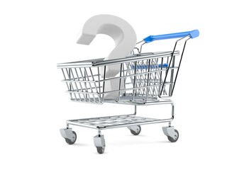 Question mark inside shopping cart - 616702501