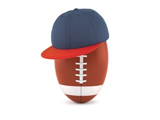 Rugby ball with baseball cap - 616702582