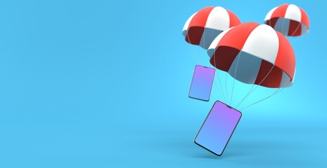 Smartphones with parachute - 616702718