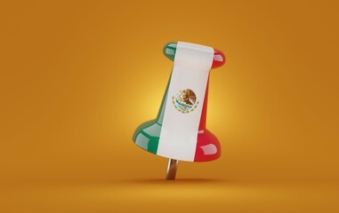 Thumbtack with mexico flag - 616702757