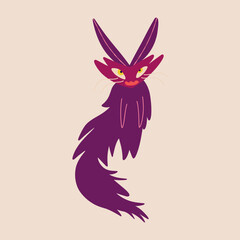 Quirky Funny dragon. Illustration in modern childish hand drawn style