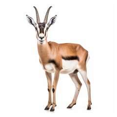 Thomson's Gazelle Savanna Animal. Isolated on White Background. Generative AI.