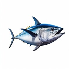 Tuna Water Animal. Isolated on White Background. Generative AI.