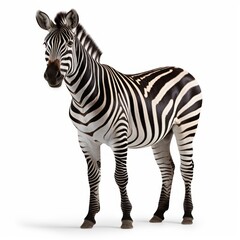 Fototapeta na wymiar Zebra Savanna Animal. Isolated on White Background. Generative AI.