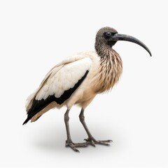 Fototapeta premium African Sacred Ibis Savanna Animal. Isolated on White Background. Generative AI.