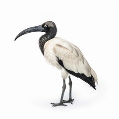 Obraz premium African Sacred Ibis Savanna Animal. Isolated on White Background. Generative AI.