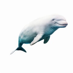 Beluga whale Water Animal. Isolated on White Background. Generative AI.