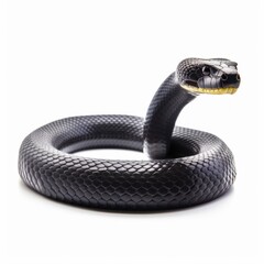 Fototapeta premium Black Mamba Savanna Animal. Isolated on White Background. Generative AI.