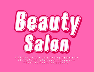 Vector modern Banner Beauty Salon. Modern bright Font. Elegant Alphabet Letters, Numbers ad Symbols set