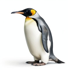 Emperor penguin Water Animal. Isolated on White Background. Generative AI.