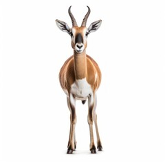 Grant's Gazelle Savanna Animal. Isolated on White Background. Generative AI.