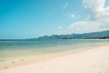 white beach on tropical island
