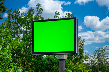 empty billboard template for logo or text on outdoor poster screen