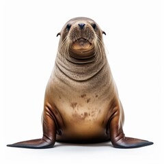 Fototapeta premium Sea lion Water Animal. Isolated on White Background. Generative AI.