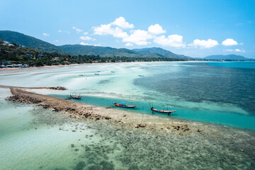 white beach on tropical island