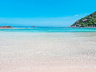 white beach on tropical island