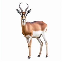 Springbok Savanna Animal. Isolated on White Background. Generative AI.