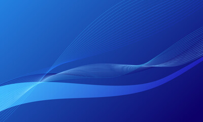 blue curve wave lines with smooth gradient abstract background