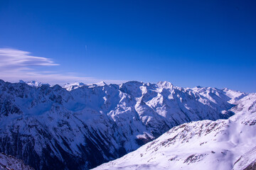 Alpine ski resort in Sölden in Otztal Alps, Tirol, Austria	
