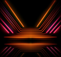 abstract background with orange neon lights 