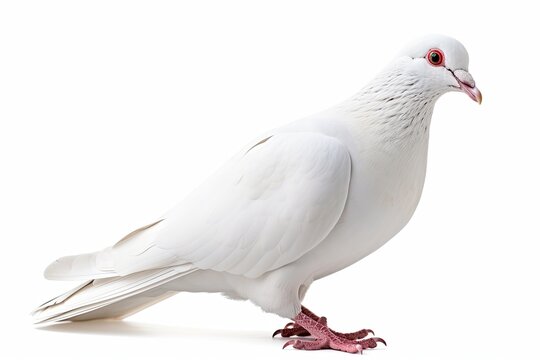 White dove bird illustration isolated on white background. Generative AI