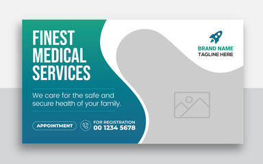 Medical healthcare youtube thumbnail and web banner template | Medical healthcare web banner template and video thumbnail | Editable promotion banner design