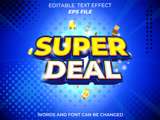 super deal text effect, font editable, typography, 3d text. vector template