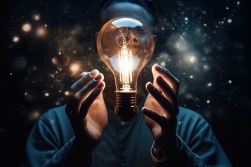  lightbulb with learning educate and graduation concept. study knowledge to creative thinking idea and problem solving solution