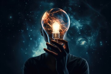 Brain development business ideas, business people show creative ideas to modernize the work processes of the brain with a cog in driving