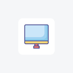 Computer, Lcd, Pc Vector Outline Filled Icon