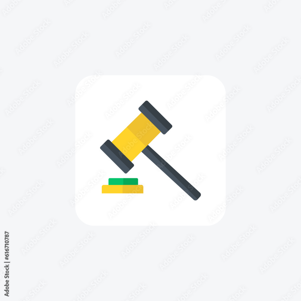 Wall mural Law, Mallet, Gavel, Justice, Ethics Vector Flat Icon