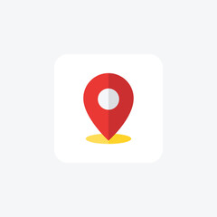 Location, Pin, Shop Location Vector Flat Icon