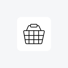 Basket, Shopping Basket Vector Line Icon
