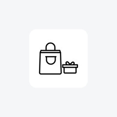 Obraz premium Shopping Bag, Gift Vector Line Icon