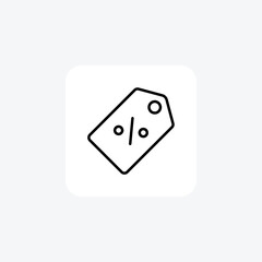 Discount Tag, Sale, Offer, Deal Vector Line Icon