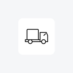 Mini Truck, Loading, Parcel Vector Line Icon
