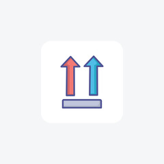Upload, Transfer, Upload Arrow Vector Outline Filled Icon