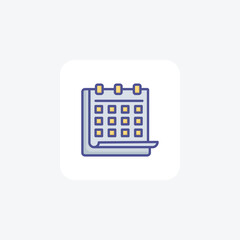 Calendar, Date, Schedule Vector Outline Filled Icon